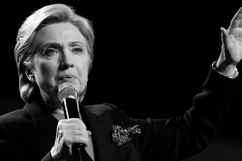 Hillary Clinton giving a speech