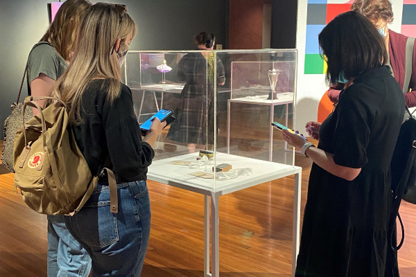 Visitors to Keeping it Real in the Tony Gould Gallery